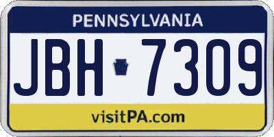 PA license plate JBH7309