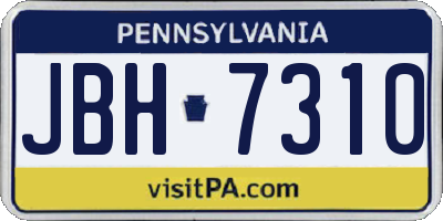 PA license plate JBH7310