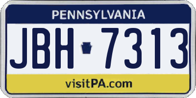 PA license plate JBH7313