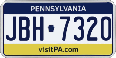 PA license plate JBH7320