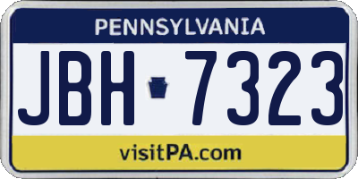 PA license plate JBH7323