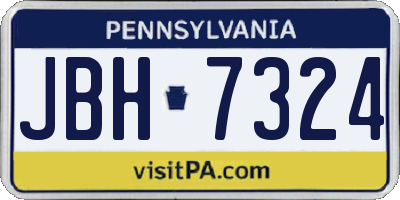 PA license plate JBH7324