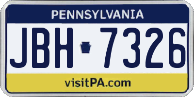 PA license plate JBH7326