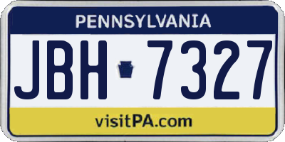 PA license plate JBH7327