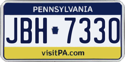 PA license plate JBH7330