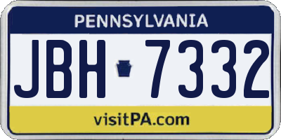 PA license plate JBH7332