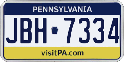 PA license plate JBH7334