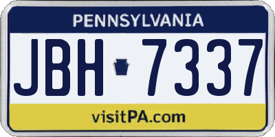 PA license plate JBH7337