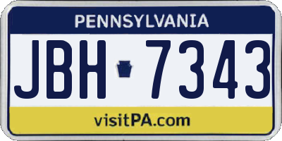 PA license plate JBH7343