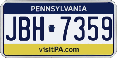 PA license plate JBH7359