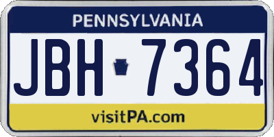 PA license plate JBH7364