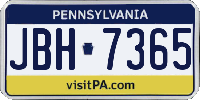 PA license plate JBH7365