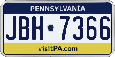 PA license plate JBH7366