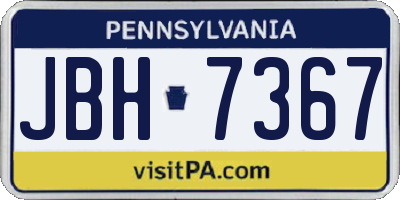 PA license plate JBH7367