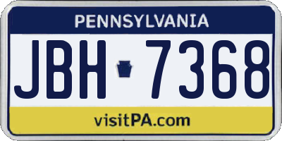 PA license plate JBH7368