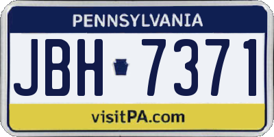 PA license plate JBH7371