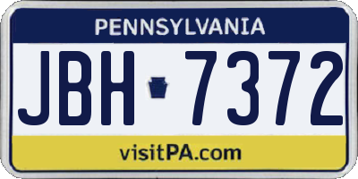 PA license plate JBH7372