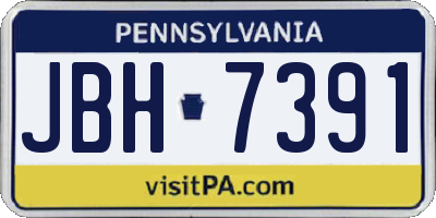 PA license plate JBH7391