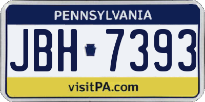 PA license plate JBH7393