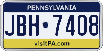PA license plate JBH7408