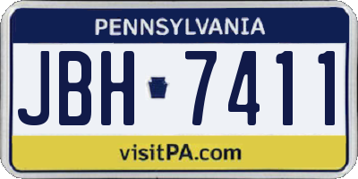 PA license plate JBH7411