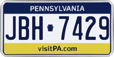 PA license plate JBH7429