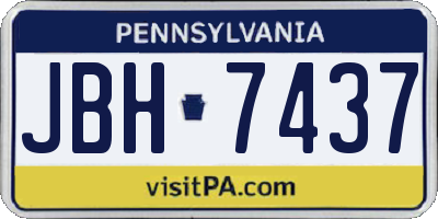 PA license plate JBH7437