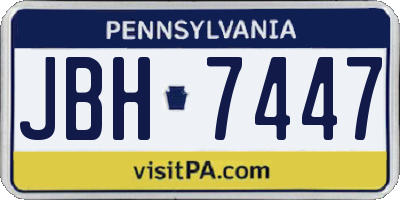 PA license plate JBH7447