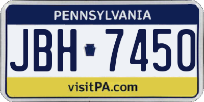 PA license plate JBH7450