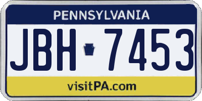 PA license plate JBH7453