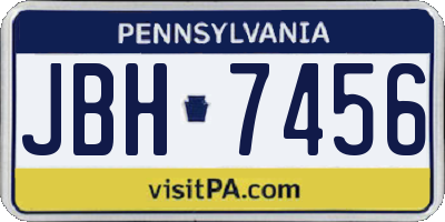 PA license plate JBH7456