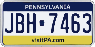 PA license plate JBH7463