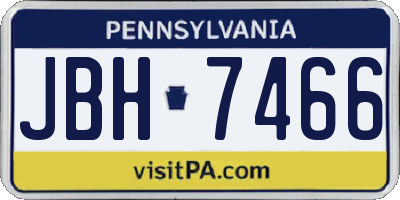 PA license plate JBH7466