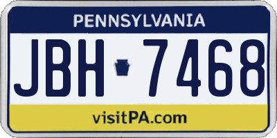 PA license plate JBH7468