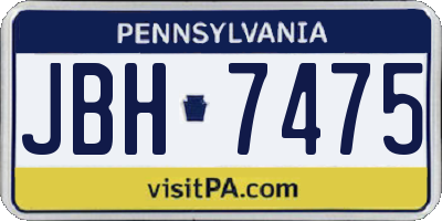 PA license plate JBH7475