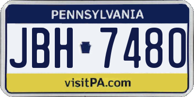 PA license plate JBH7480