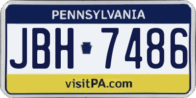 PA license plate JBH7486