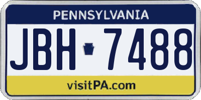 PA license plate JBH7488