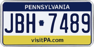 PA license plate JBH7489