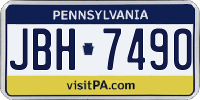 PA license plate JBH7490