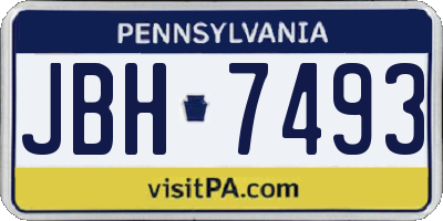 PA license plate JBH7493