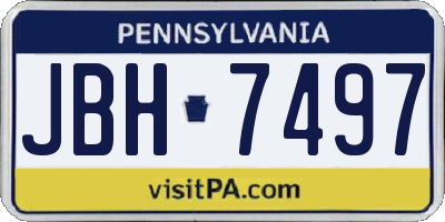 PA license plate JBH7497