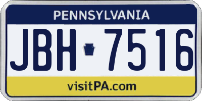 PA license plate JBH7516