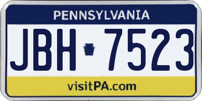 PA license plate JBH7523