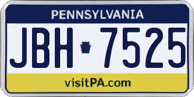 PA license plate JBH7525
