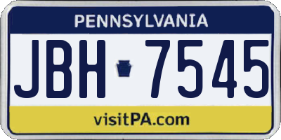 PA license plate JBH7545