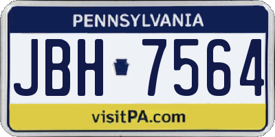 PA license plate JBH7564