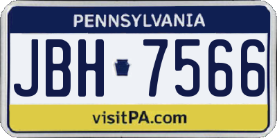 PA license plate JBH7566
