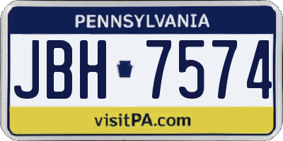 PA license plate JBH7574
