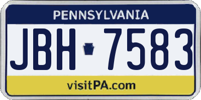 PA license plate JBH7583